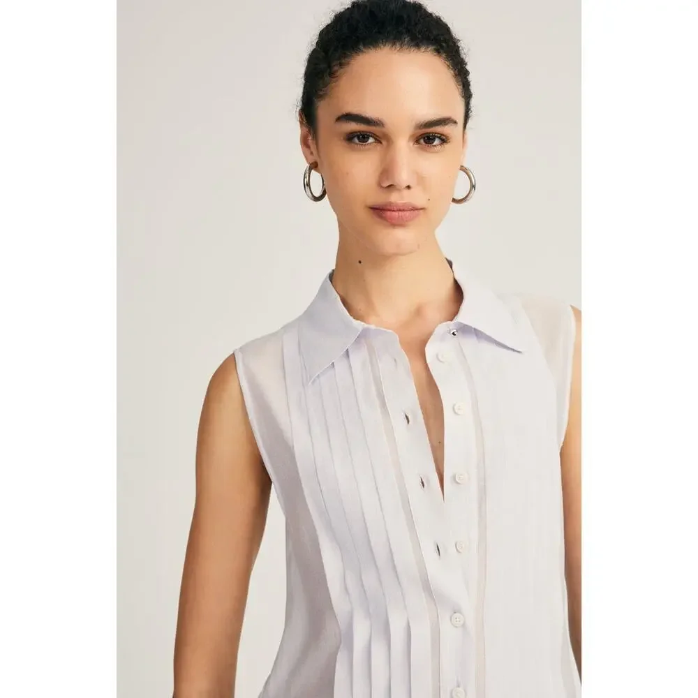 Derek Lam Ivory Sleeveless Blouse - Picture 2 of 5